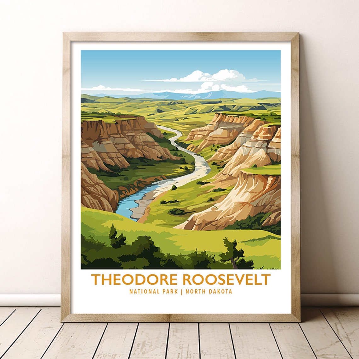Theodore Roosevelt National Park North Dakota Badlands River Poster