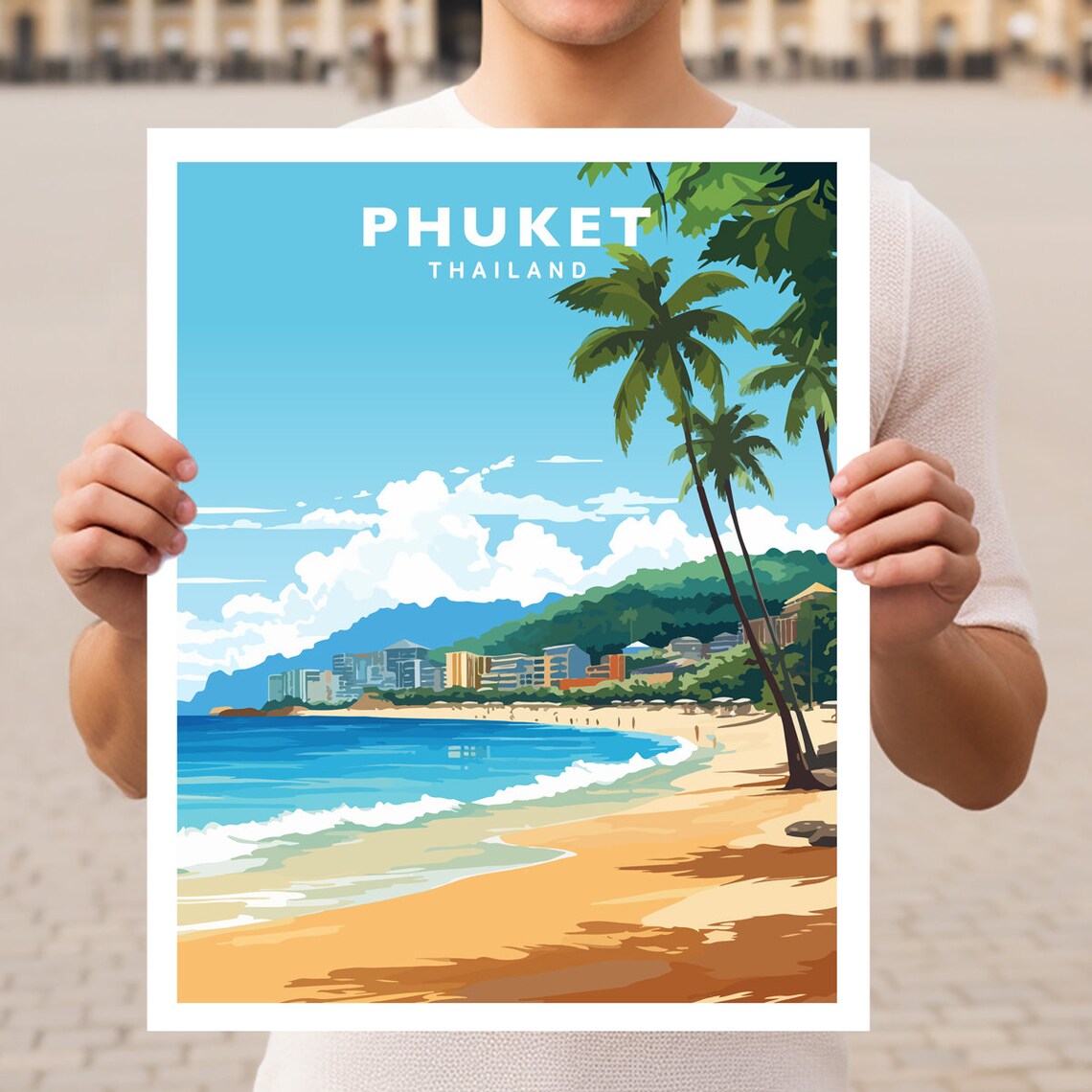 Phuket Thailand Travel Poster, Asia Wall Art