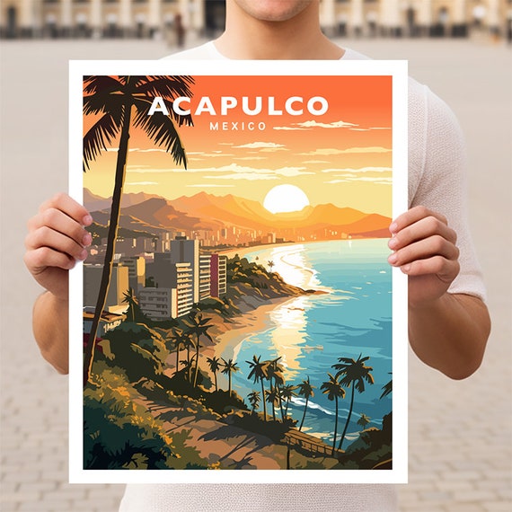Acapulco Mexico Guerrero Travel Poster Print