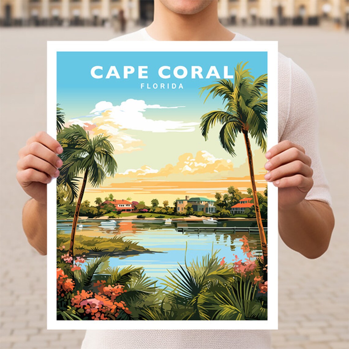 Cape Coral Florida Travel Wall Art Poster Print