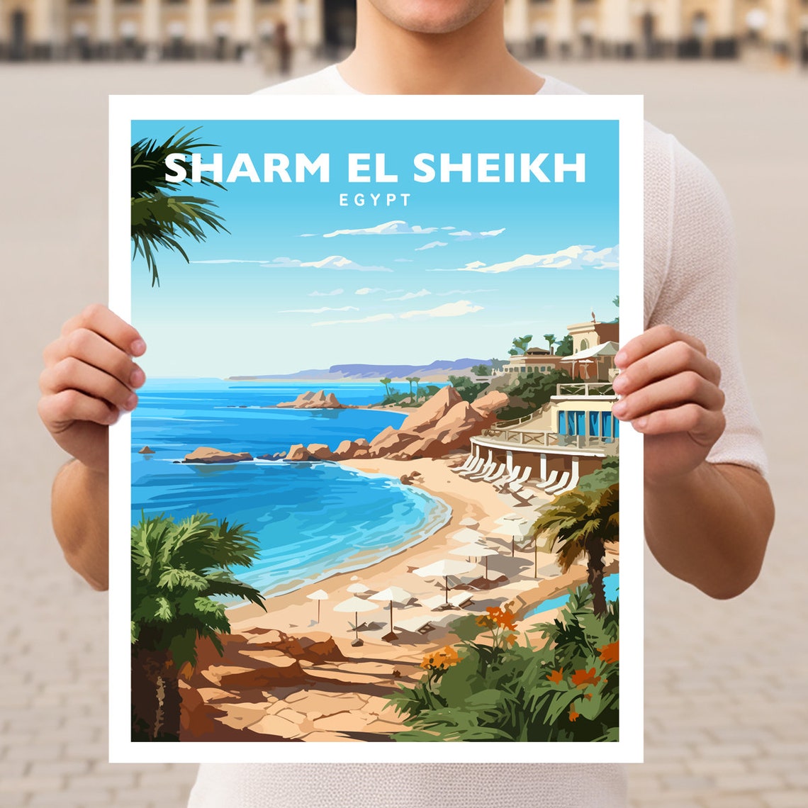 Sharm El Sheikh Egypt Red Sea Beach Resort Travel Art Poster