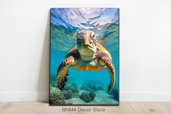 Tempered Glass Wall Art Sea Turtle Glass Sea Turtles Abstract Wall Decor Animal Wall Art Sea Creatures Animal Decor Unique Sea Turtles