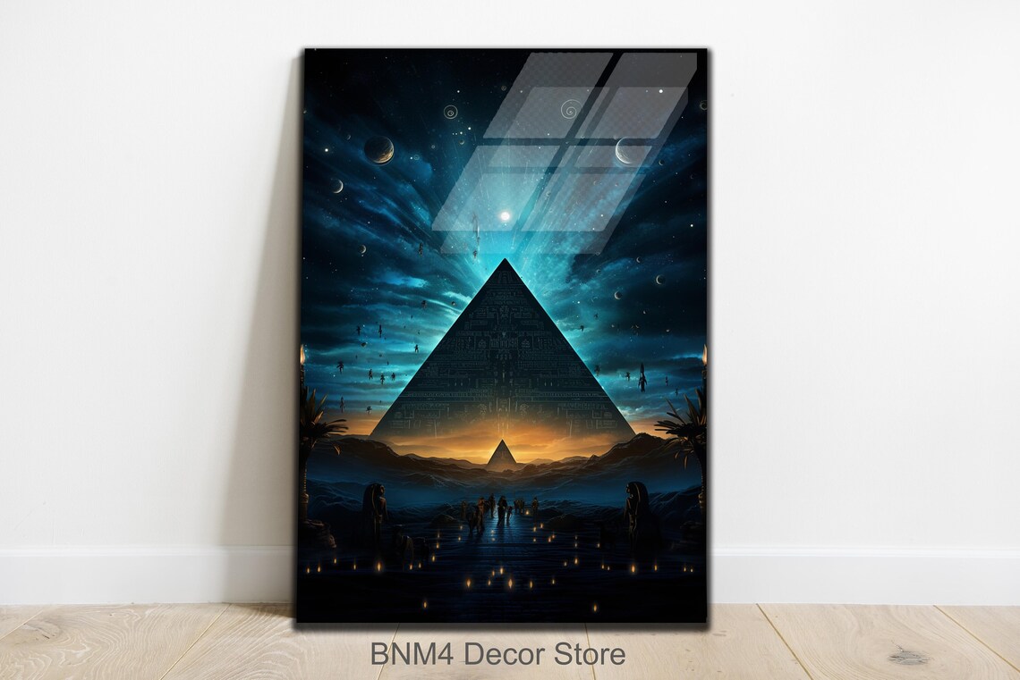Ancient Egyptian Pyramid Wall Art Print, Saturn