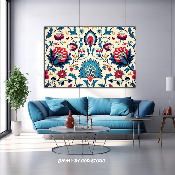 Tempered Glass Turkish Pattern Art Ethnic Tile Glass Art Wall Hanging Housewarming Gift Anatolian Wall Art Cultural Wall Decor
