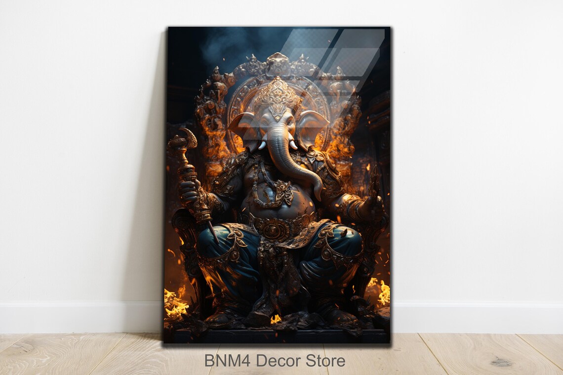 Ganesha Abstract Wall Art Print, Spiritual Home Decor