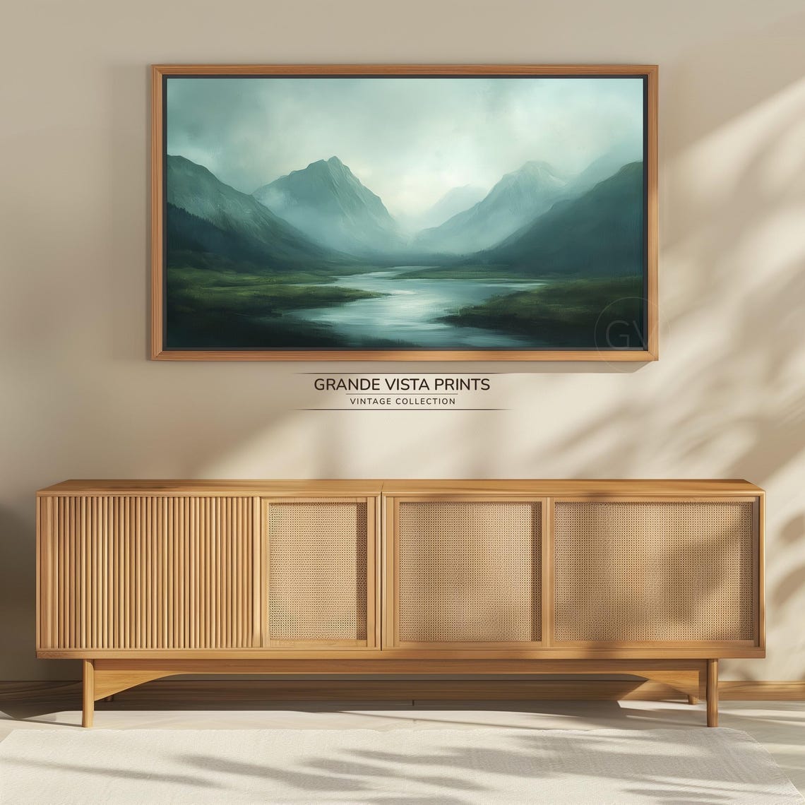 Cloudy Mountain Pass Landscape Wallpaper Mountain Valley Frame Tv Artwork Gv4863 - Image 4