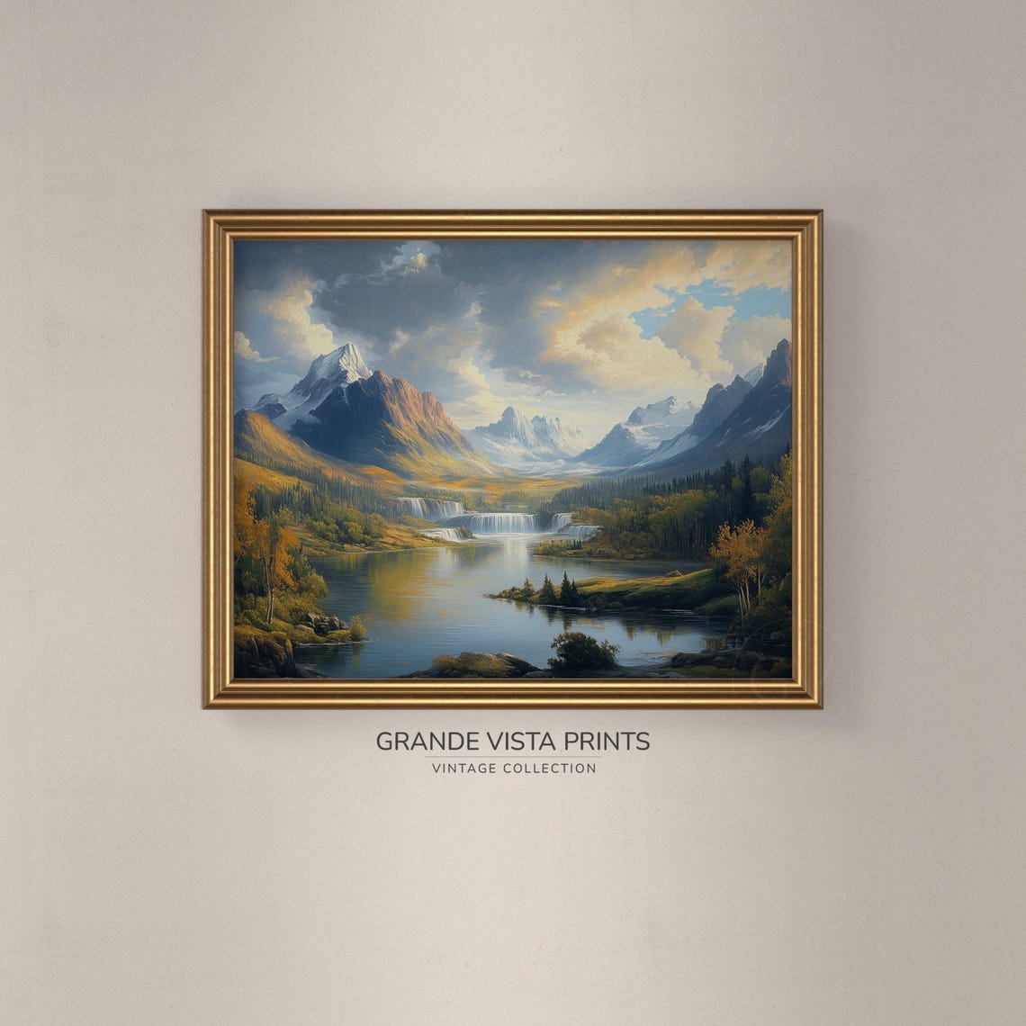 Mountain Valley Landscape Painting Wall Art Mountain Landscape Wall Art Gv4875 - Image 3