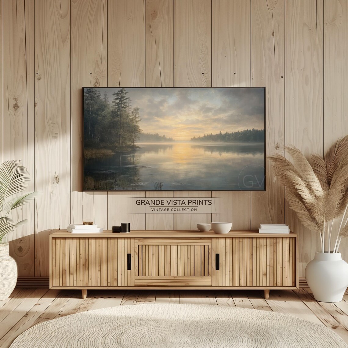 Spring Forest Lake Frame Tv Artwork Forest Lake Background Landscape Desktop Wallpaper Gv4566 - Image 2