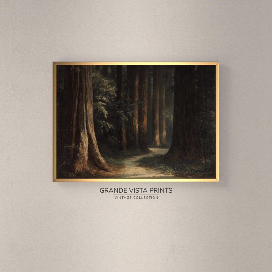 Ancient Forest Path, Redwood Forest Art Print