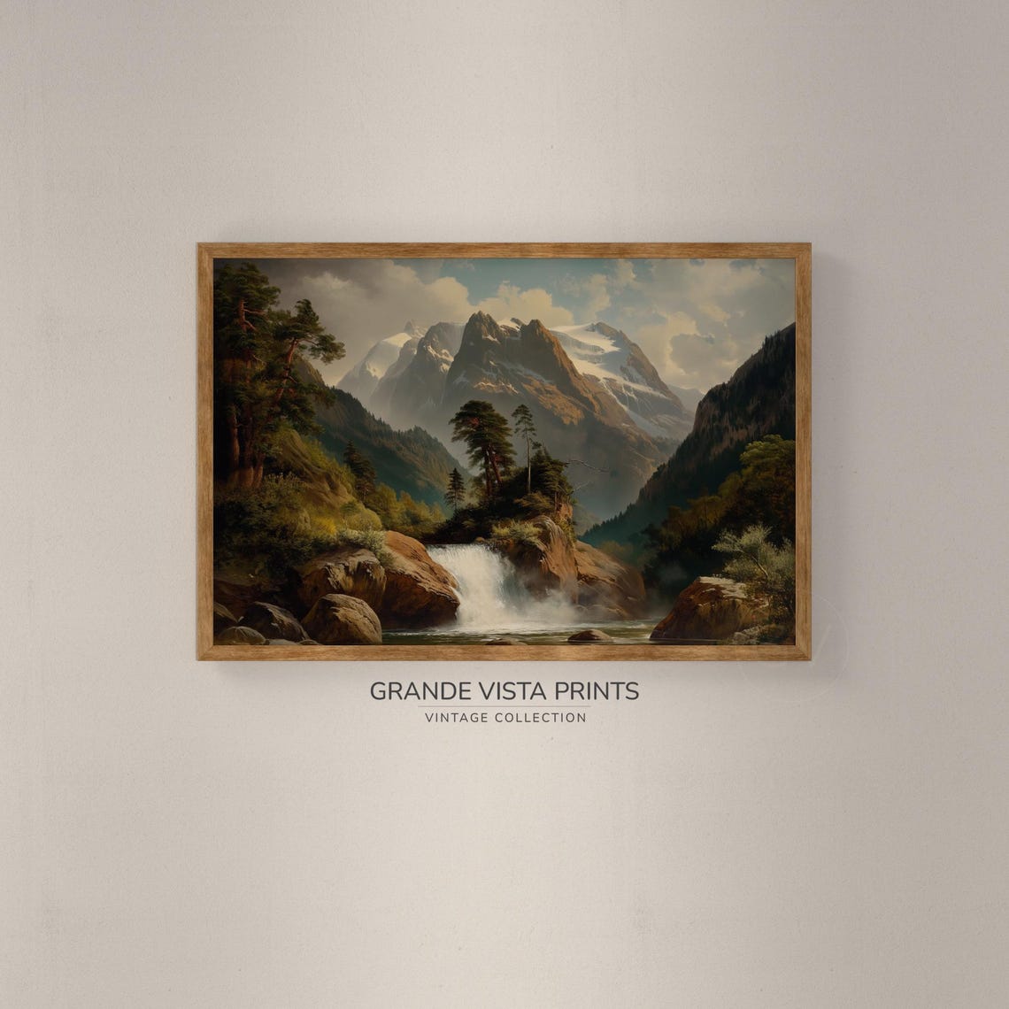 Moutain Waterfall Landscape Painting Waterfall Painting Wall Art Instant Waterfall Artwork Gv4221 - Image 2