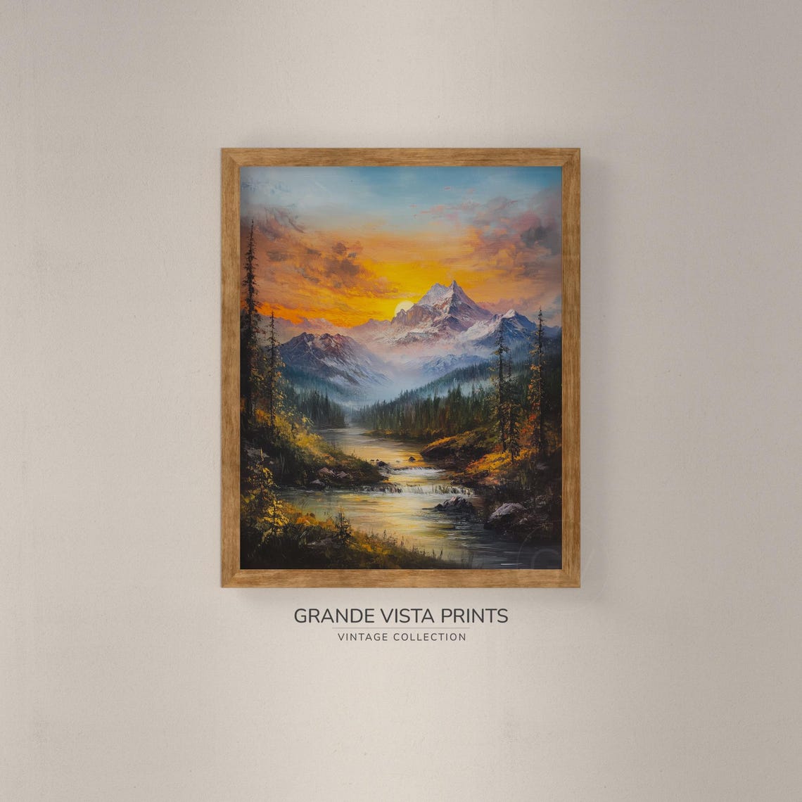 Mountain River Landscape Painting - Image 4