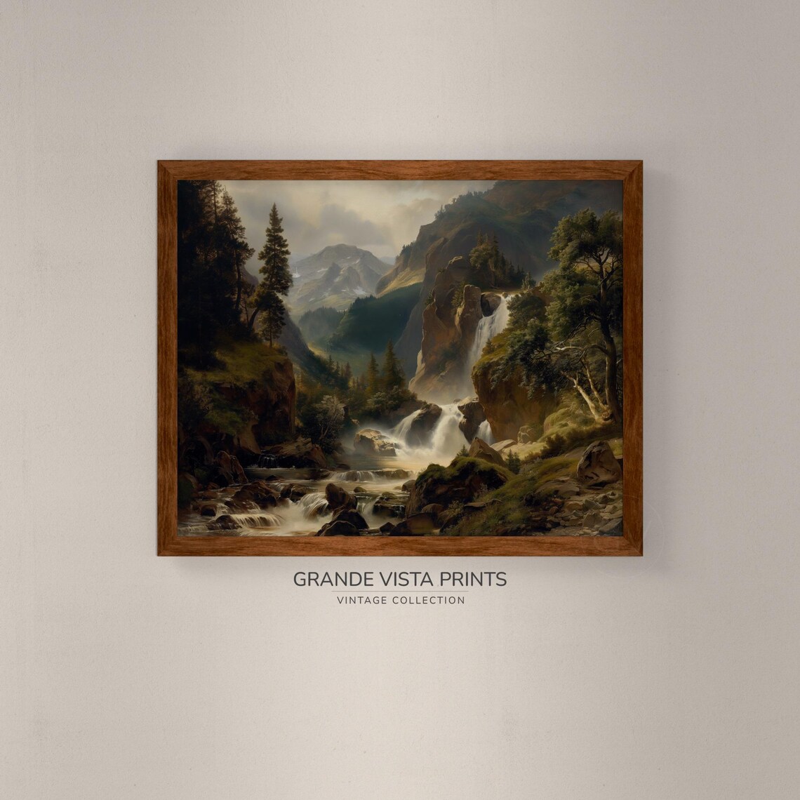 Forest Waterfall Landscape Painting Waterfall Painting Wall Art Instant Waterfall Art Print Gv4202 - Image 4