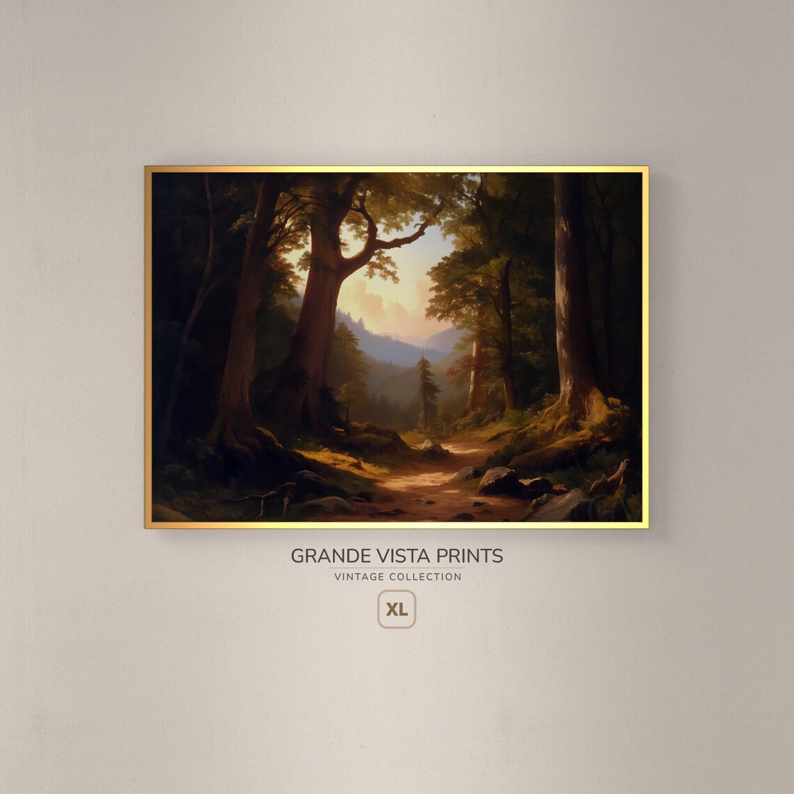 Extra Large Vintage Forest Painting Extra Large Dark Forest Landscape Wall Art Gv4940