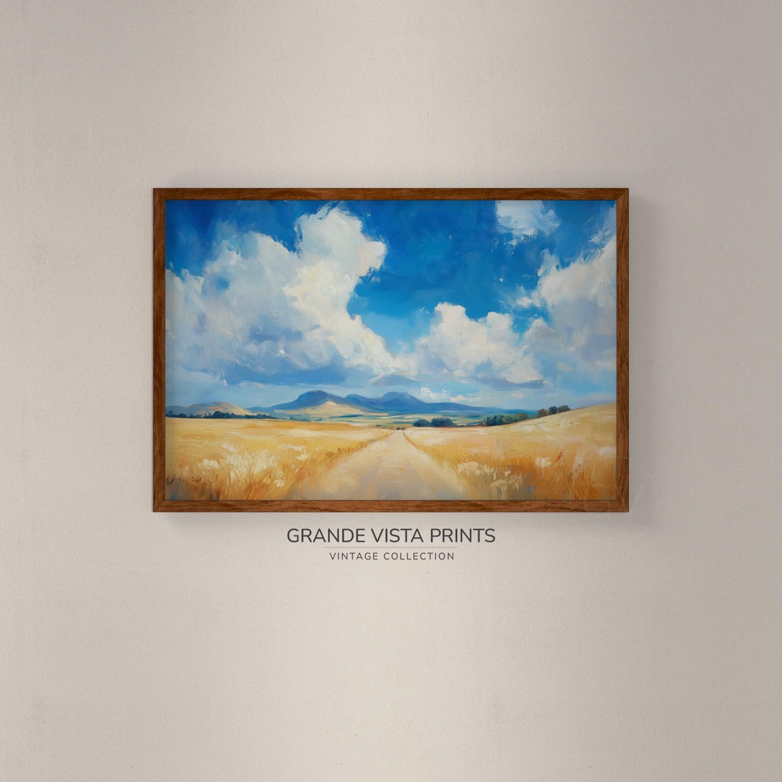 Midsummer Wheatfield Landscape Painting - Image 2