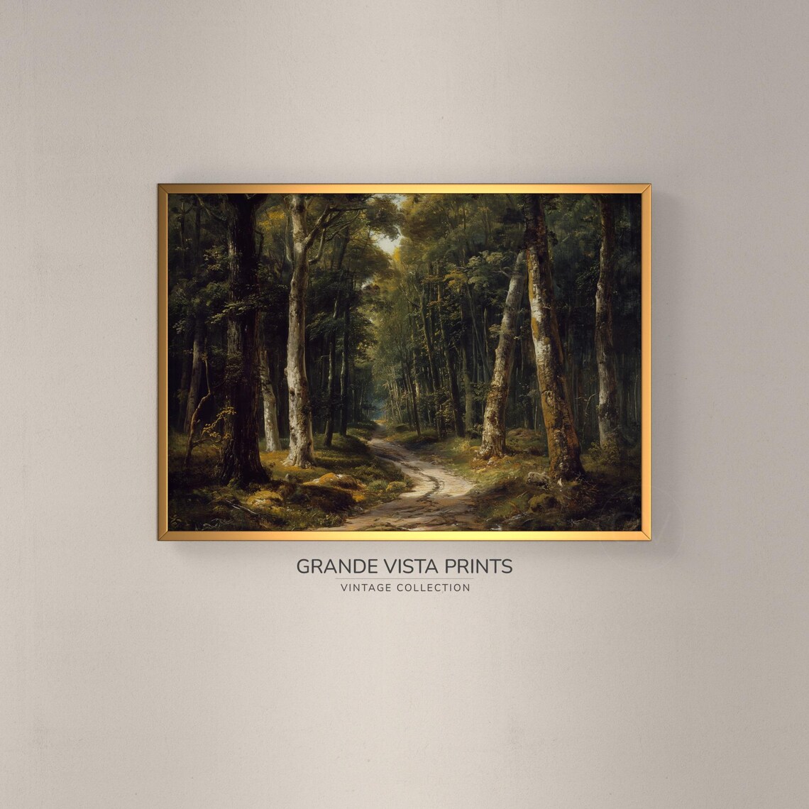 Deep Forest Path Landscape Painting Instant Forest Painting Wall Art Print Gv4016