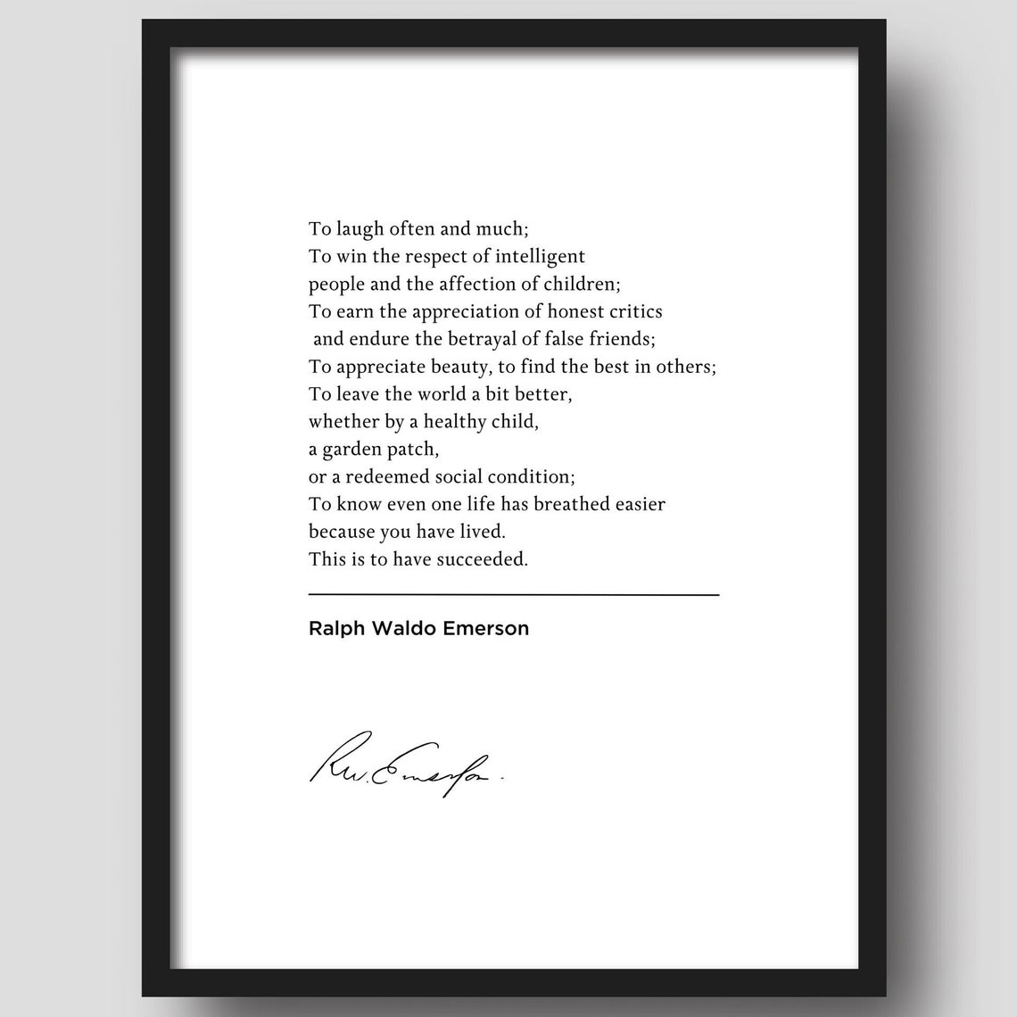 Ralph Waldo Emerson To Laugh Often And Much Minimalist Quote Poster