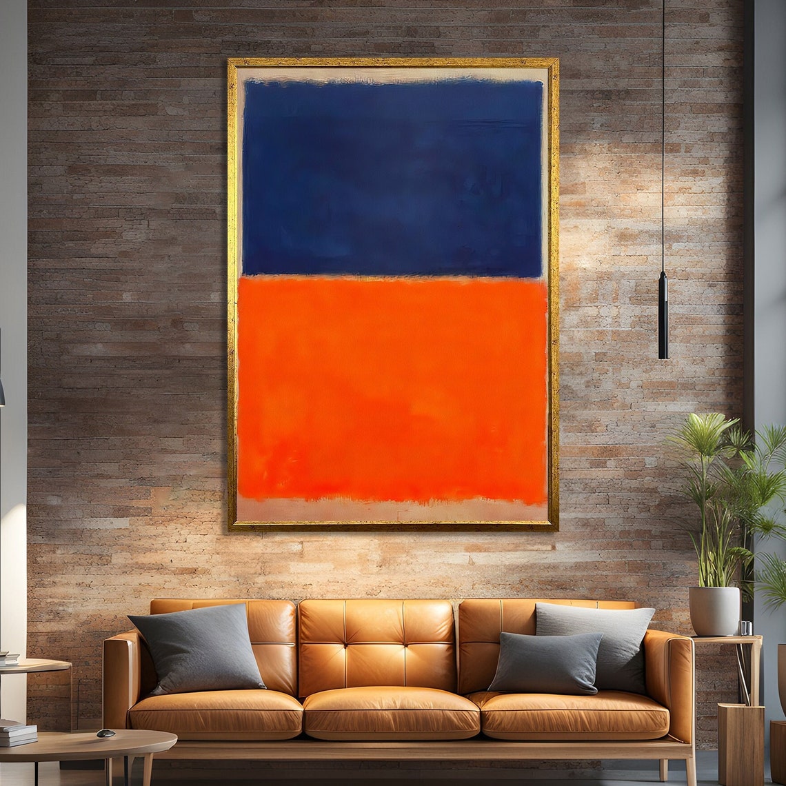 Bold Blue And Orange Mark Rothko Style Abstract Wall Art For Vibrant And Modern Home Decor