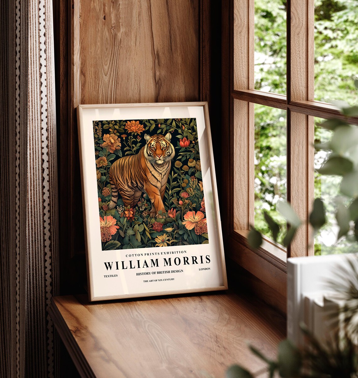 Tiger William Morris Print, Mid-Century Botanical Poster - Image 5