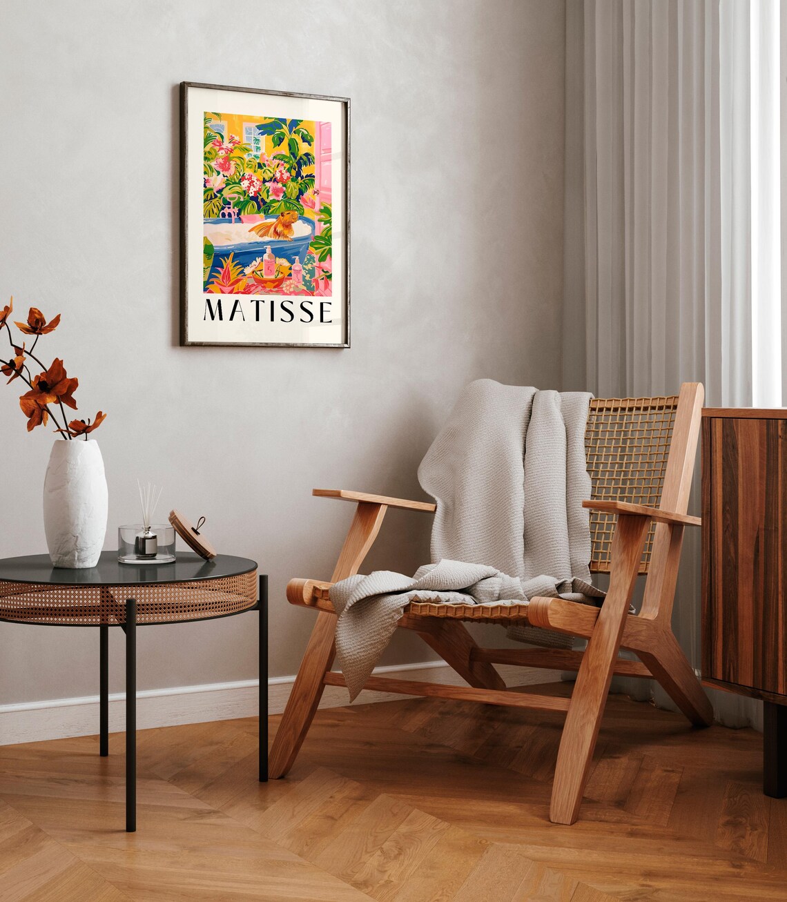 Capybara In Bathtub Art Print, Matisse-Inspired - Image 4