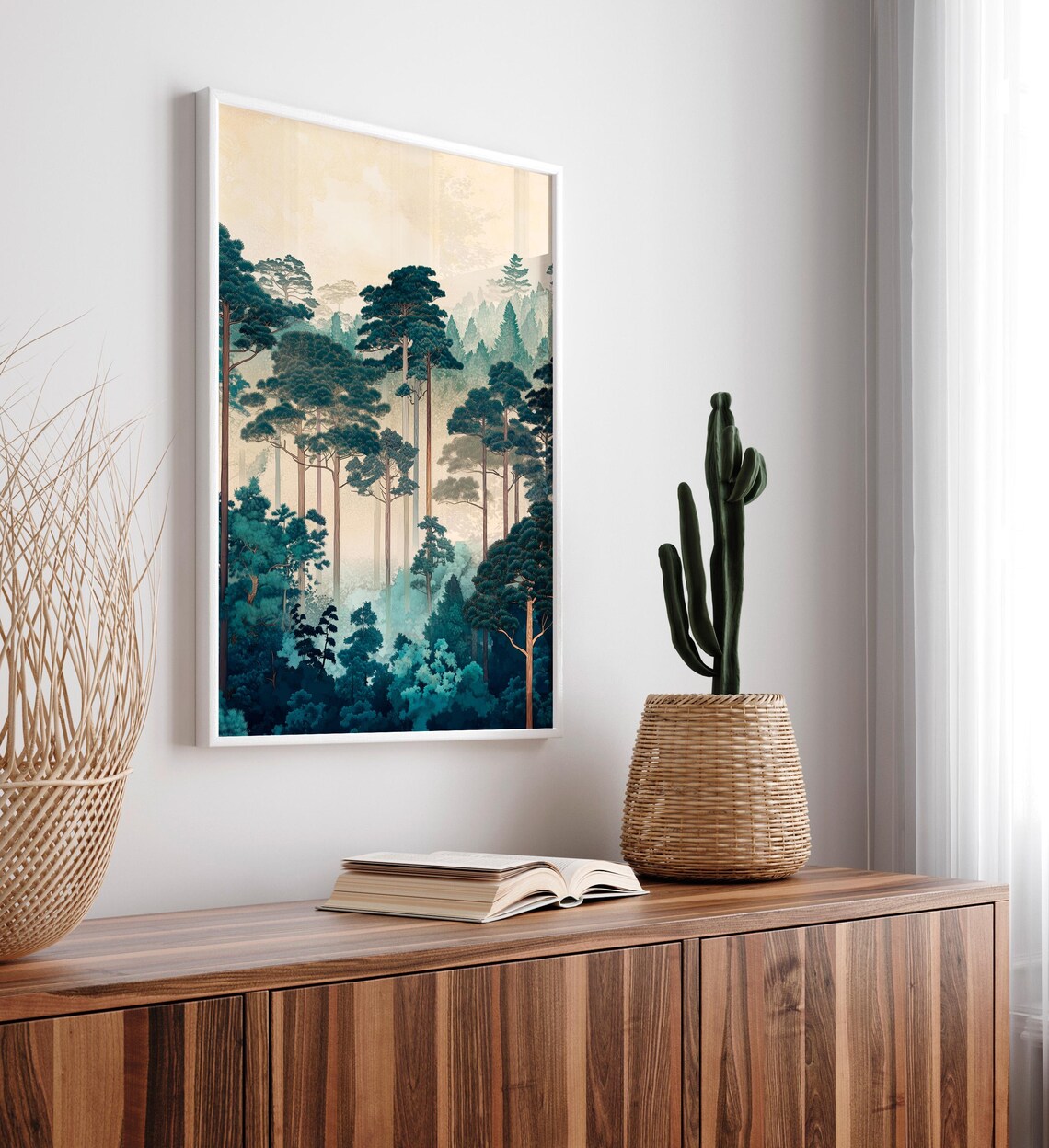 Japanese Forest Landscape, Japandi Art Print - Image 4