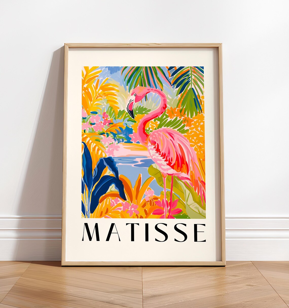 Pink Flamingo Floral Henri Matisse Poster Print