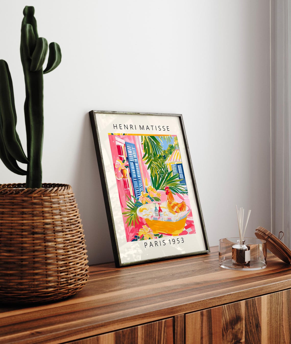 Henri Matisse Style Rooster Bubble Bath Paris 1953 Tropical Poster - Image 2
