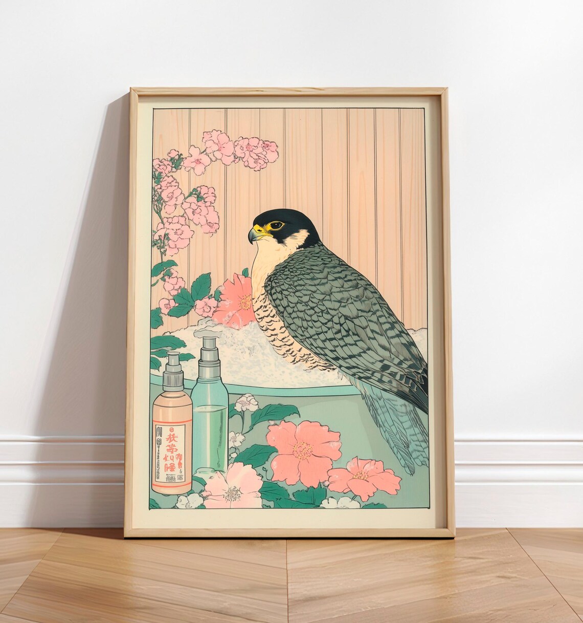 Peregrine Falcon Ukiyoe Japanese Style Art Print