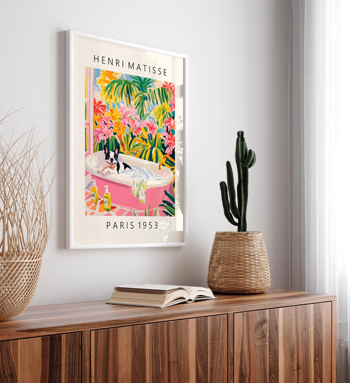 French Bulldog Matisse-Inspired Bathroom Art Print - Image 3
