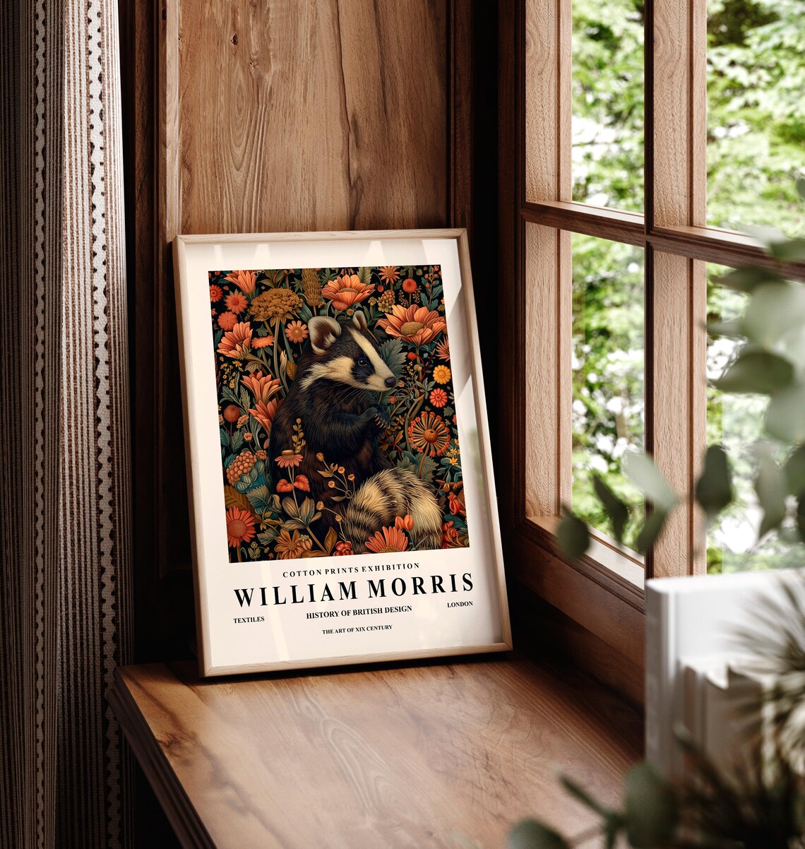 William Morris Skunk Botanical Bathroom Art Print - Image 5