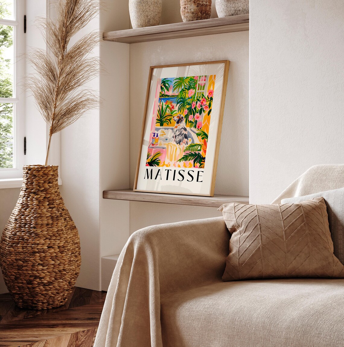 Australian Shepherd In Bathtub, Matisse-Inspired Art Print - Image 5