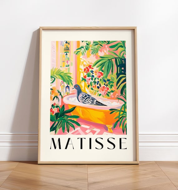 Pigeon In Bathtub Funny Bathroom Art Print