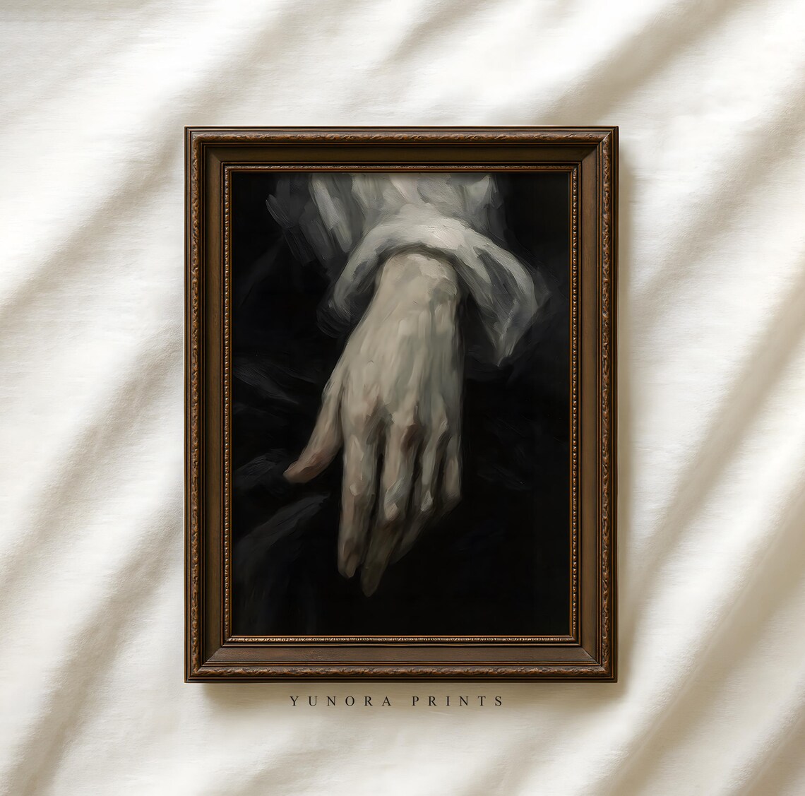 Creepy Hand Print Gothic Halloween Wall Art Dark Academia Decor Macabre Illustration Spooky Vintage Artwork