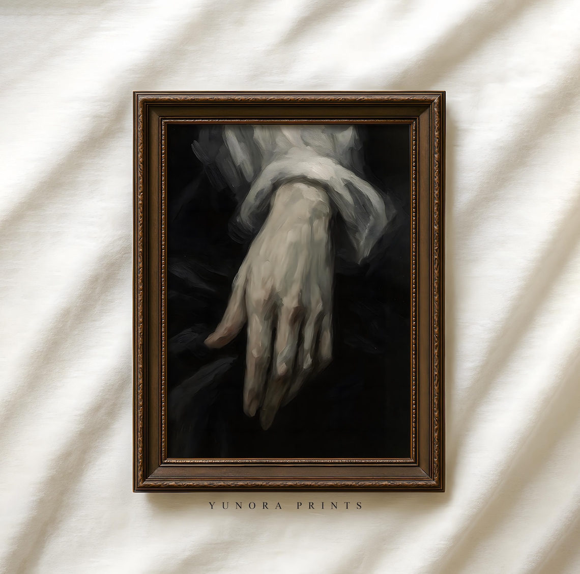 Pale Outstretched Hand Moody Gothic Macabre Oil Style Poster