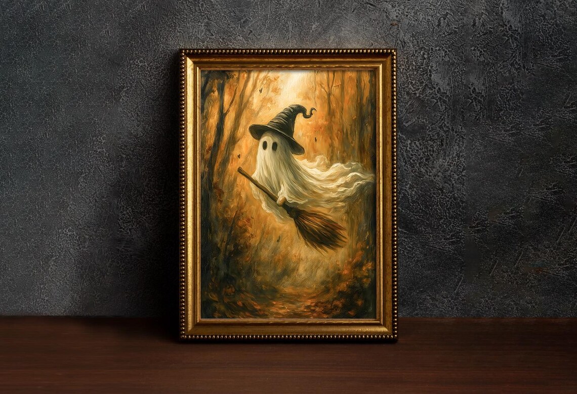 Whimsical Art Print Spooky Autumn Forest