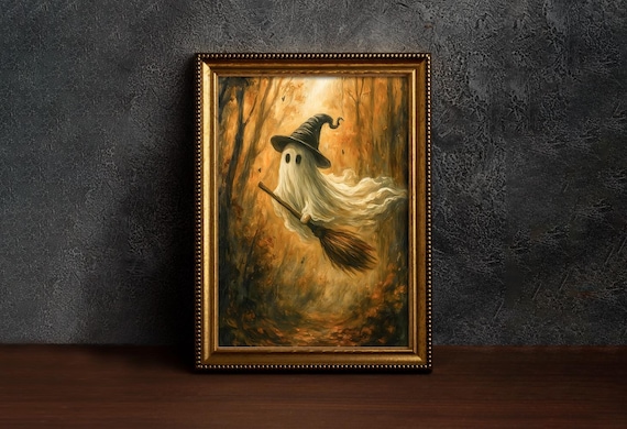 Whimsical Art Print Spooky Autumn Forest