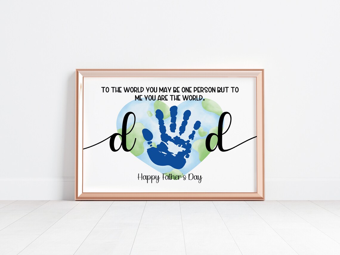 Fathers Day Handprint Gift, DIY Craft Poster Print