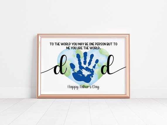 Fathers Day Handprint Gift, DIY Craft Poster Print