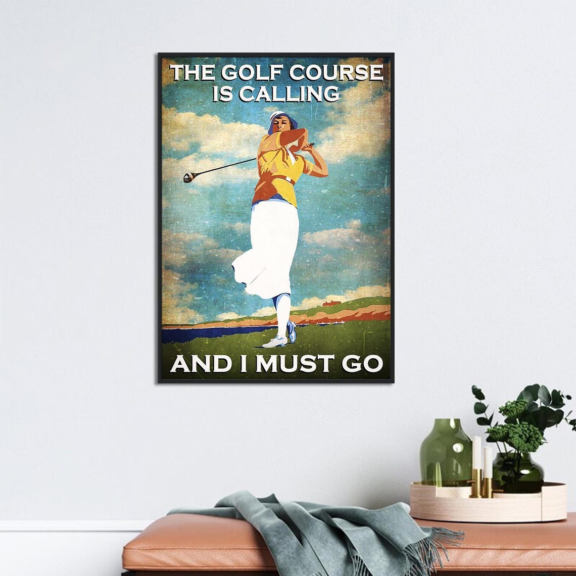 The Golf Course Is Calling and I Must Go Vintage Golf Swing Poster - Image 2