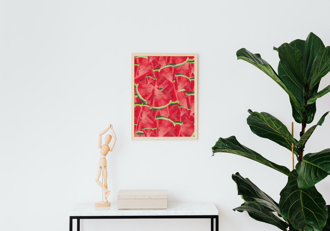 Watermelon Art Print, Summer Fruit Kitchen Decor - Image 4