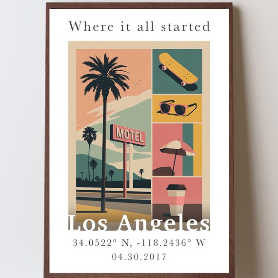 Where It All Started Personalized Los Angeles City Memory Poster