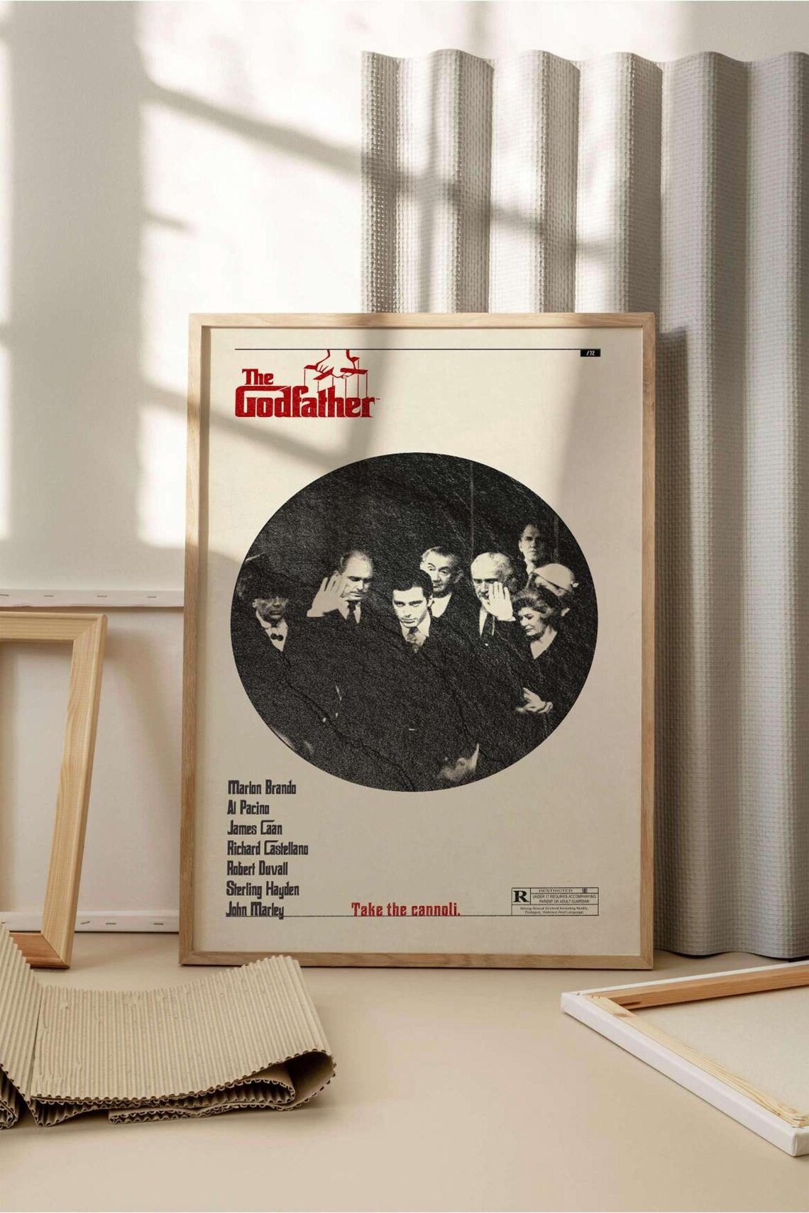 The Godfather Minimalist Circle Movie Poster Marlon Brando Art - Image 3