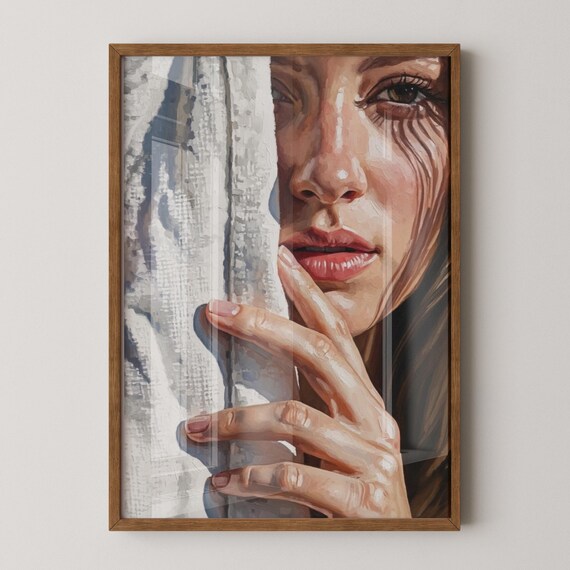 Female Portrait Closeup Modern Fine Art Wall Print