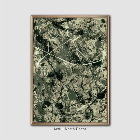 Sage Green Abstract Art Print Boho Home Decor And Jpg Files