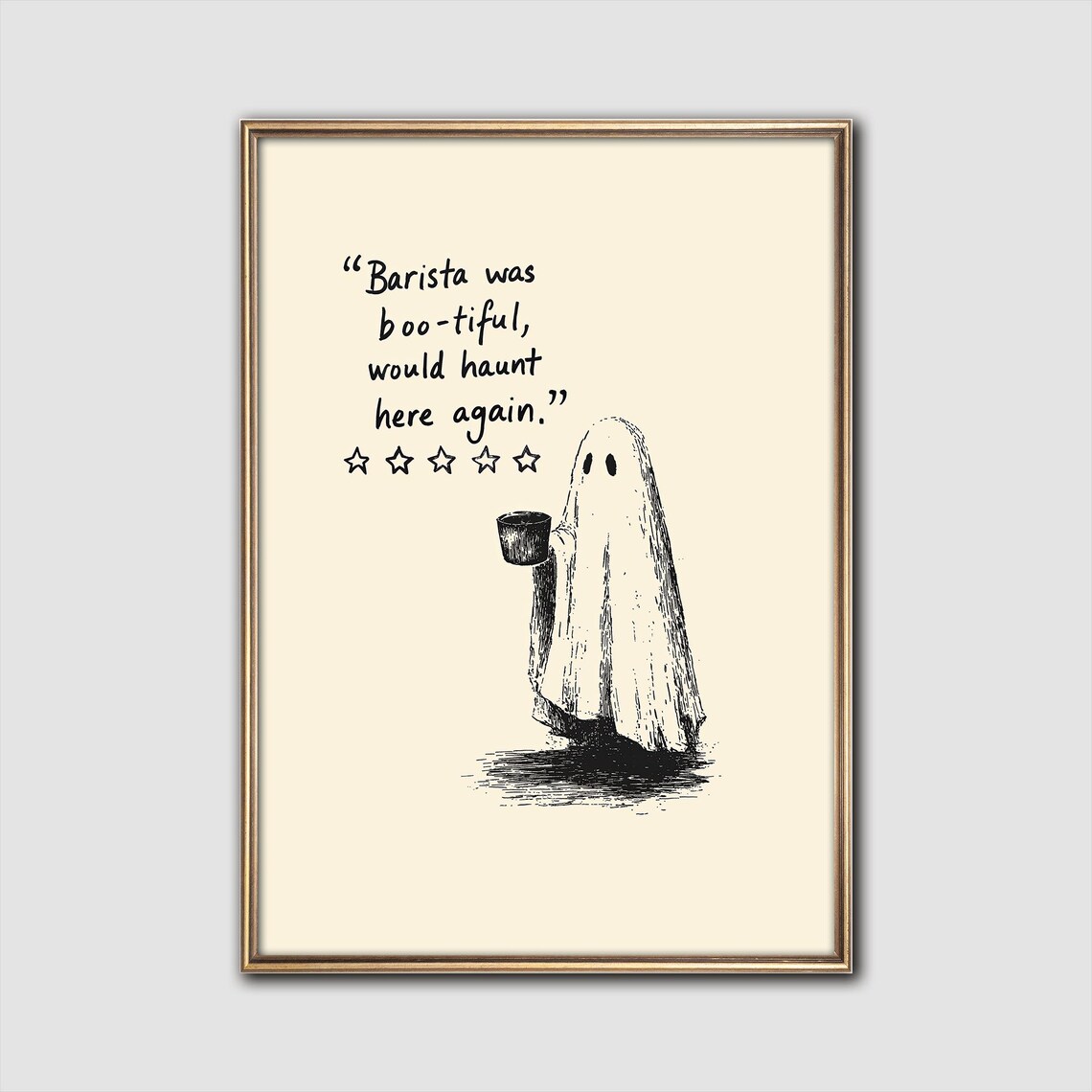 Spooky Coffee Review Print Halloween Barista Art