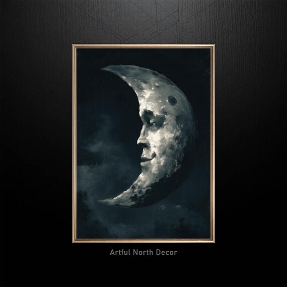 Man In The Moon Print Celestial Wall Art