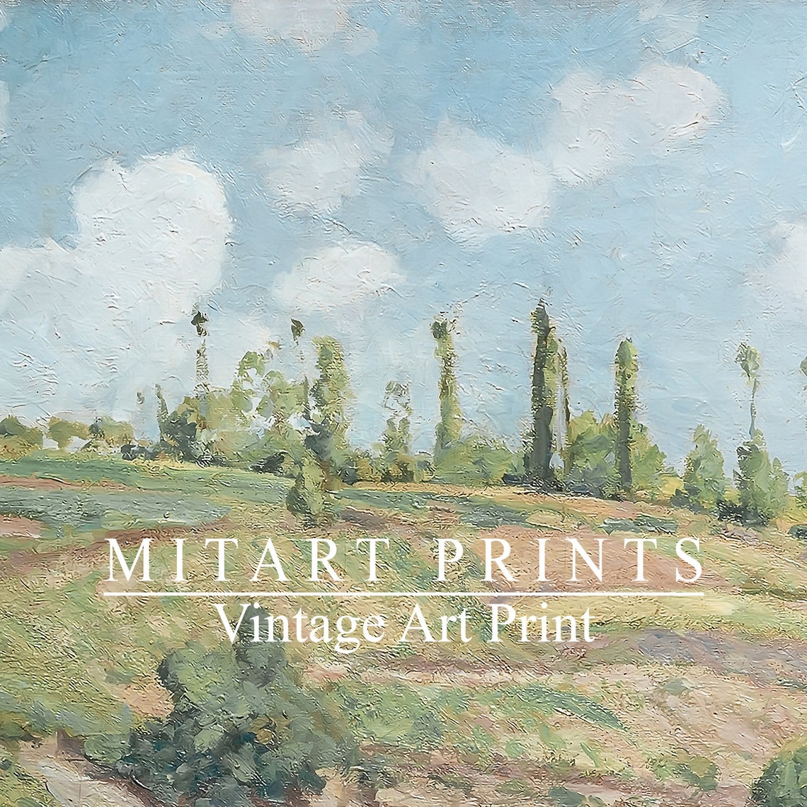 Vintage Impressionist Countryside Painting Figure with Cow Poster - Image 3