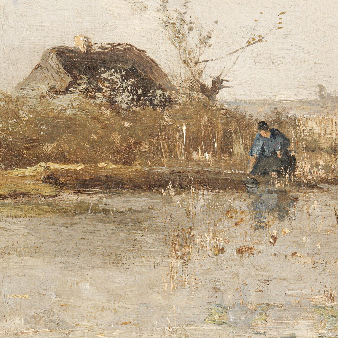 Dutch Windmill Landscape Painting, Vintage Holland Art Print - Image 2