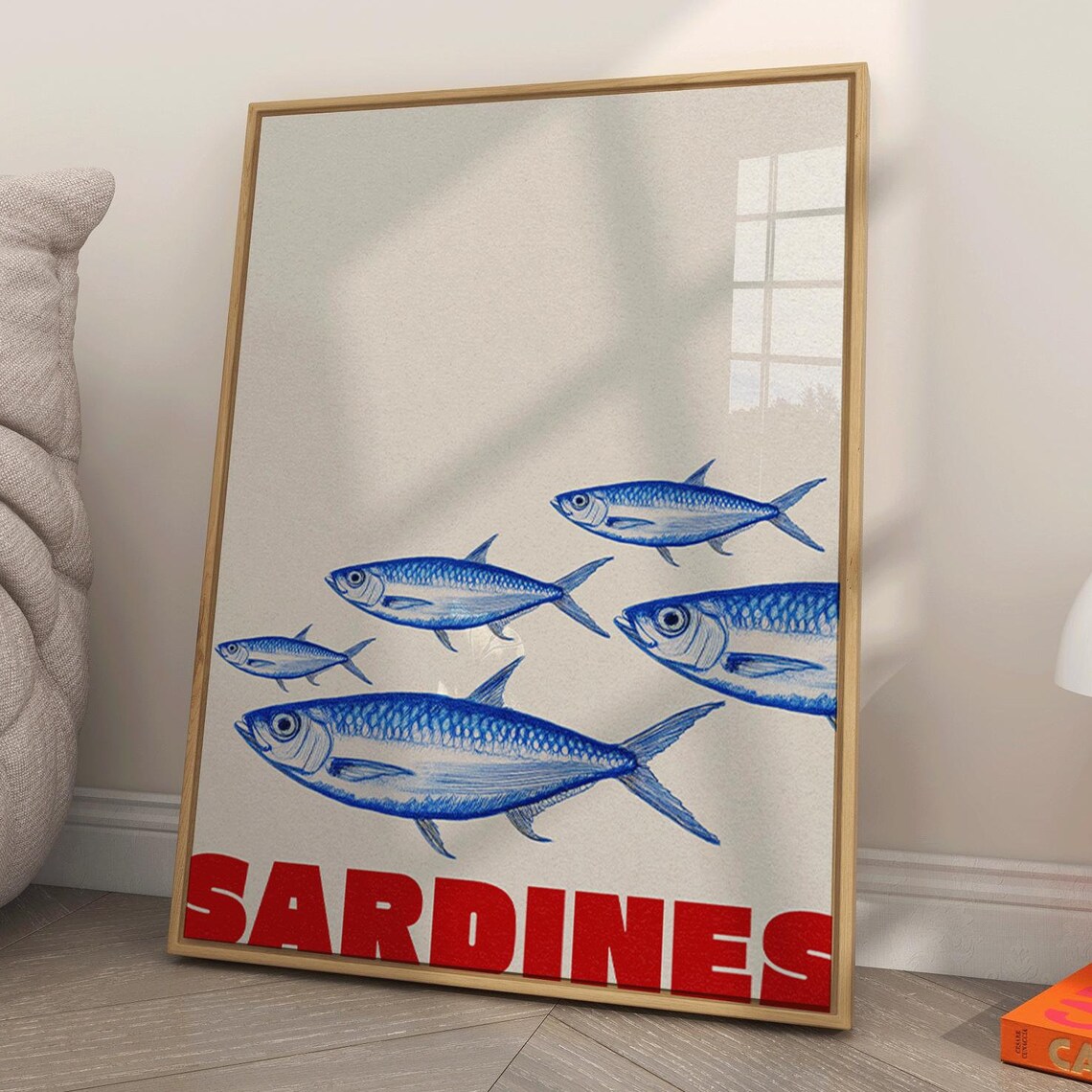 Sardines Print, Vintage Retro Kitchen Art