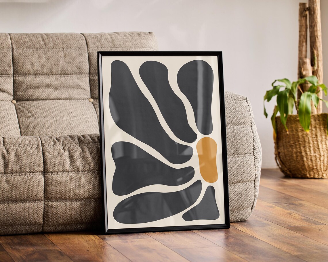 Boho Flower Abstract Botanical Art Print