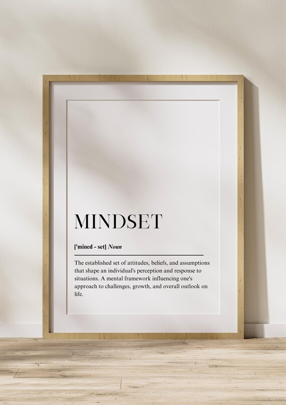 Mindset Dictionary Definition Minimalist Growth Typography Quote Poster